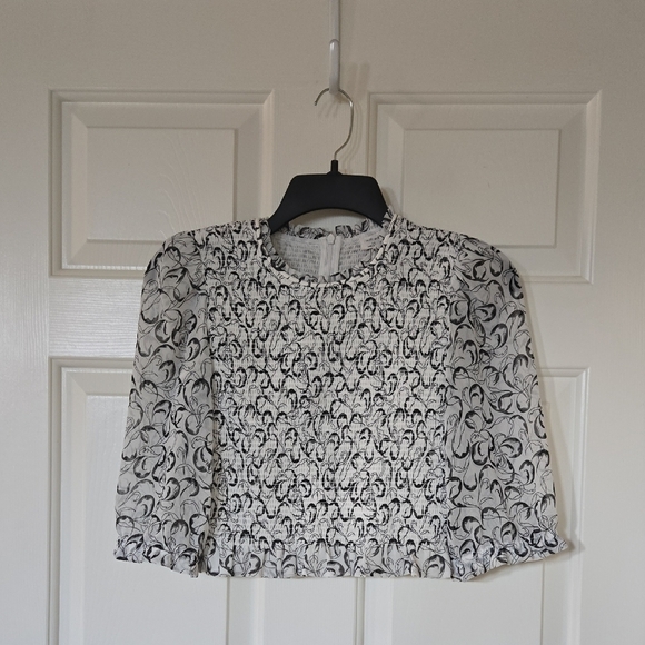 Wilfred Tops - Wilfred Patterned Cropped Blouse